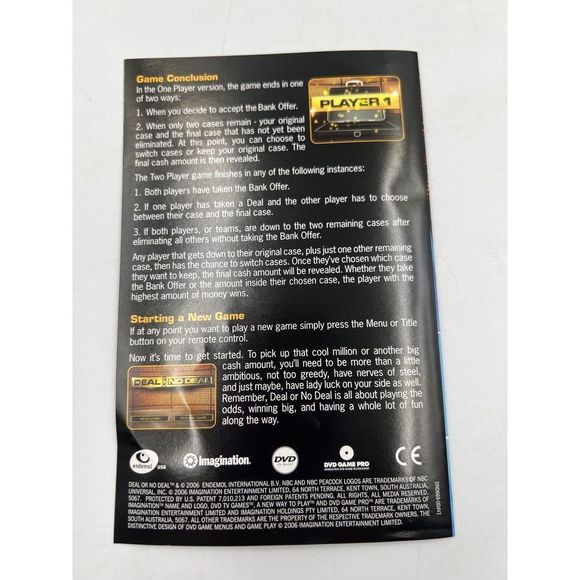 Deal or No Deal DVD TV Game Show As Seen On NBC Howie Mandel Interactive - Picture 8 of 8